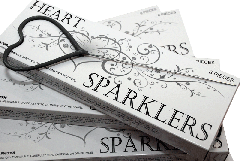 Heart-shaped sparklers for weddings & romantic occasions.